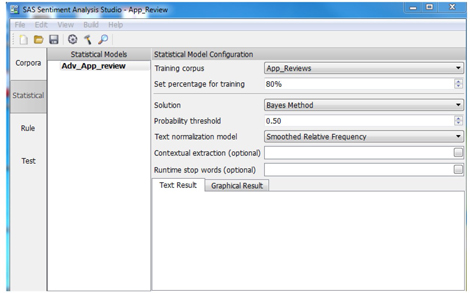 Display C3.19 Statistical model configuration panel