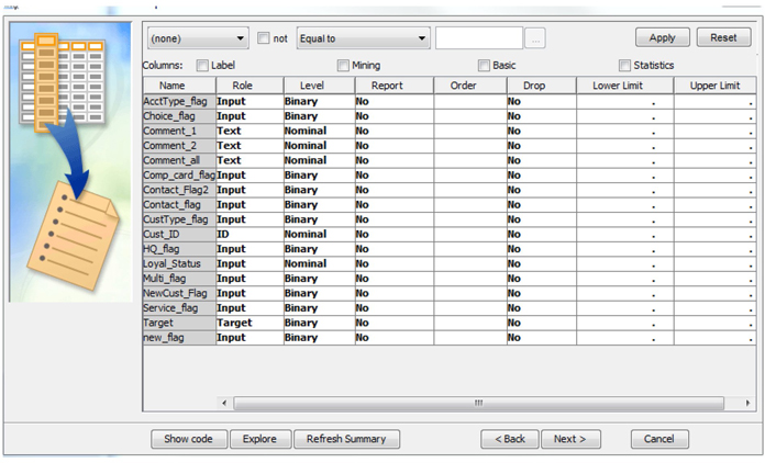 Display C5.2 Data source creation: Variable properties