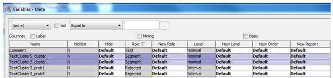 Display C6.10 Cluster membership variables