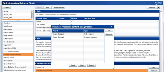 Display C7.8: Add the “content_categorization” document processor to enhance searching