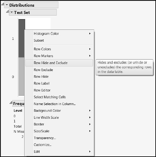 Figure 6.11: Excluding and Hiding Rows Using Distribution