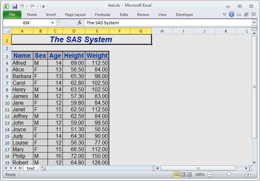 Figure 7.2: Using native Excel formats in TAGSETS.MSOFFICE2K