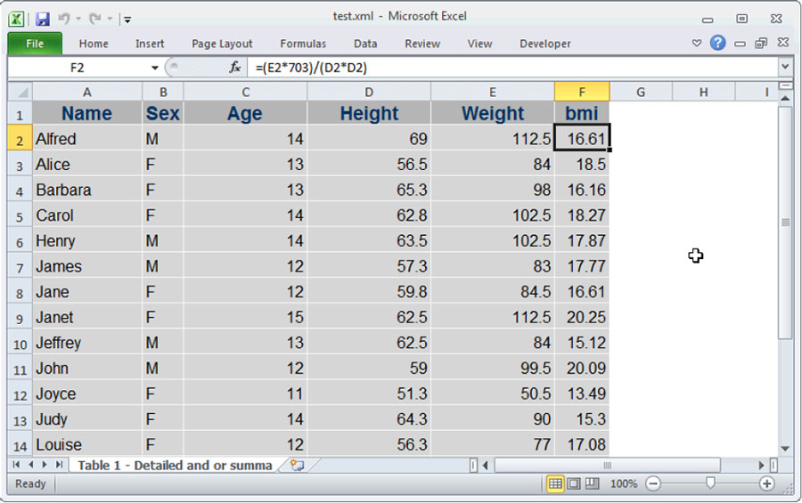 Figure 7.6: Applying Excel formulas using style overrides