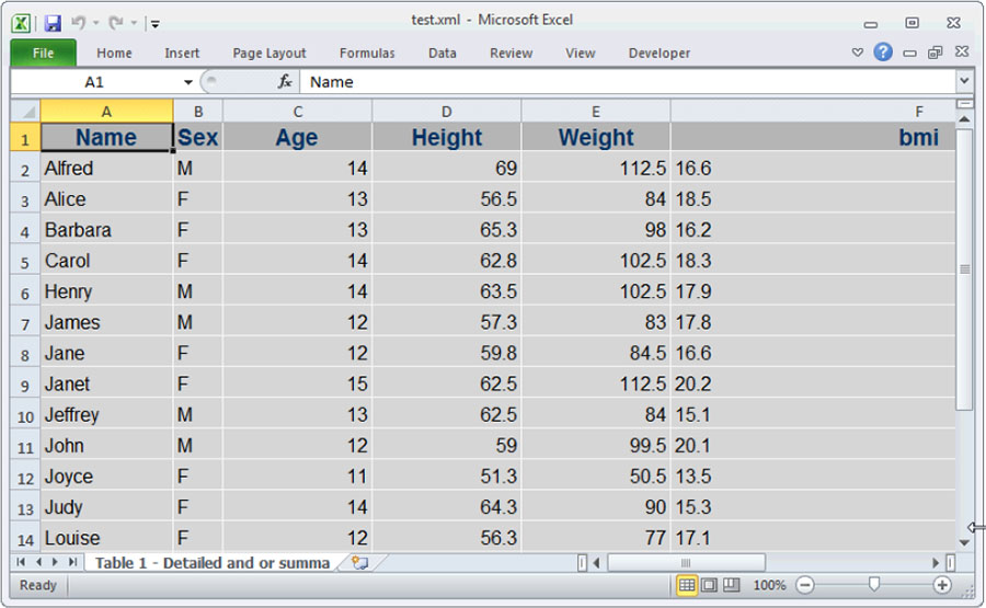 Figure 7.7: Applying Excel formulas using the data value