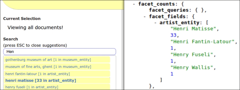 Time for action – prototyping an auto-suggester with facets