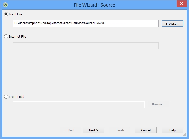 Using Table Files Wizard