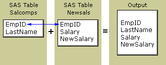 SAS table Salcomps and Newsals