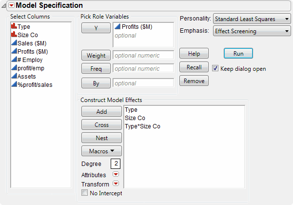 Completed Fit Model Window