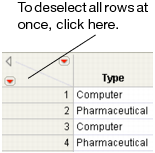 Deselecting Rows