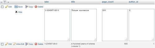 Inline row editing