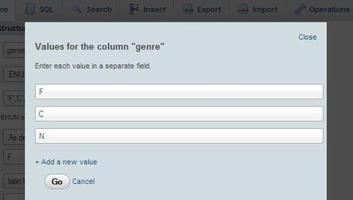 ENUM and SET column types