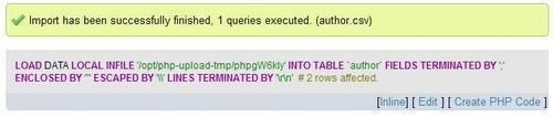 Using the LOAD DATA interface