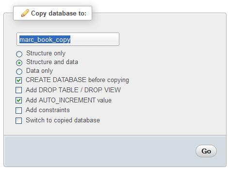 Copying a database