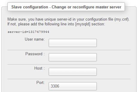 Slave server configuration