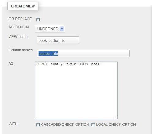 Creating a view from results