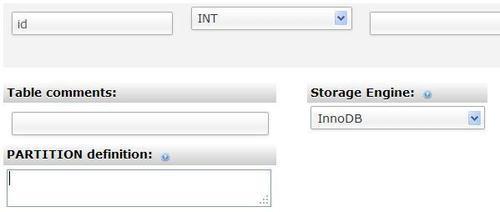 Creating a table with partitions