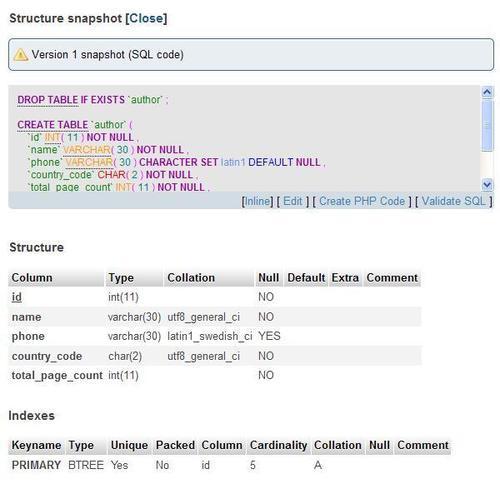 Structure snapshot