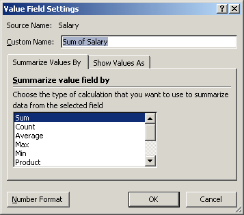 Figure 3.4  Value Field Setting Dialog Box