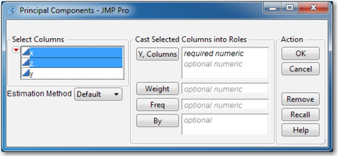 Figure 6.3  Principal Components Dialog Box