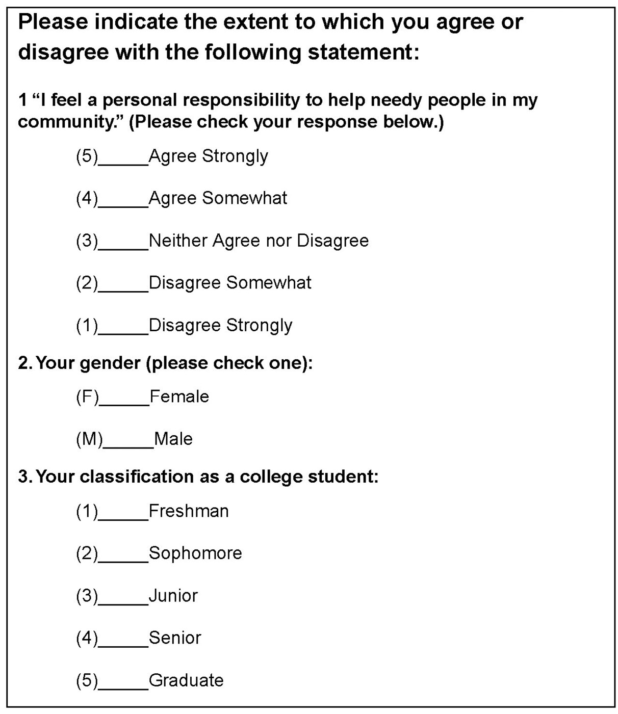 Figure 4.1: Social Survey Questionnaire 