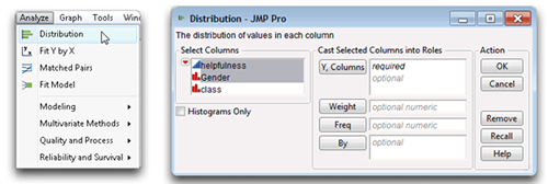 Figure 4.3: Launch the Distribution Platform and Select Analysis Variables