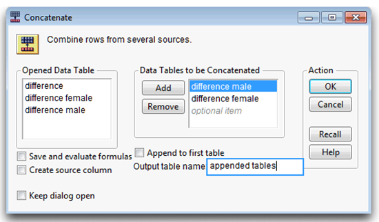 Figure 3.17: Concatenate Dialog