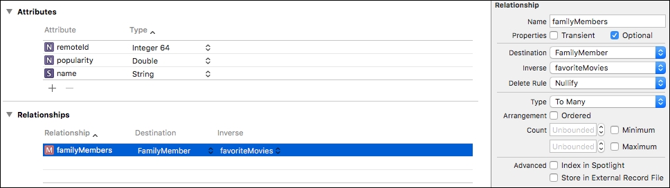 Updating the data model