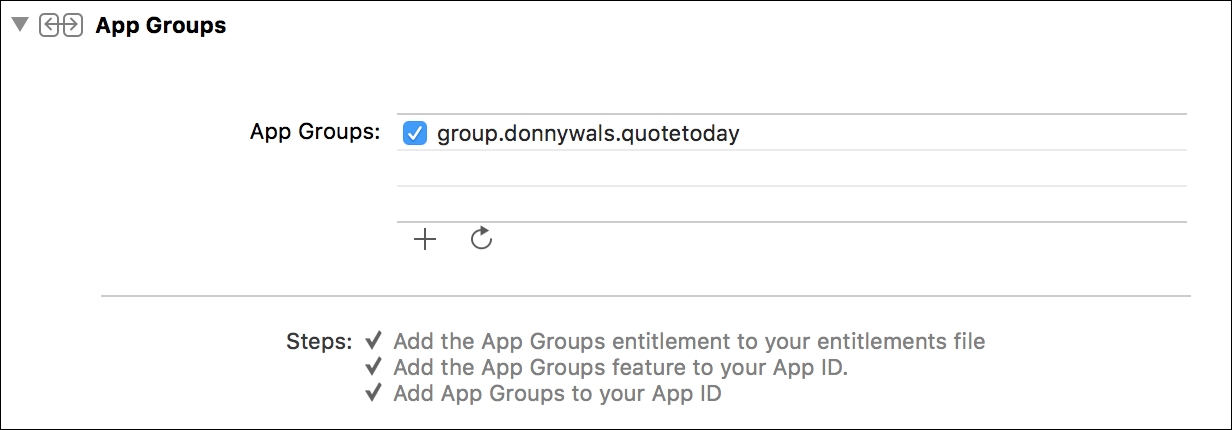 Sharing data with App Groups