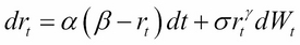 Parameter estimation of interest rate models