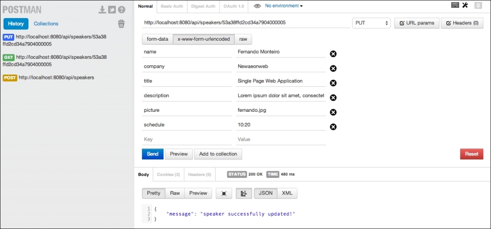 Inserting data with Postman