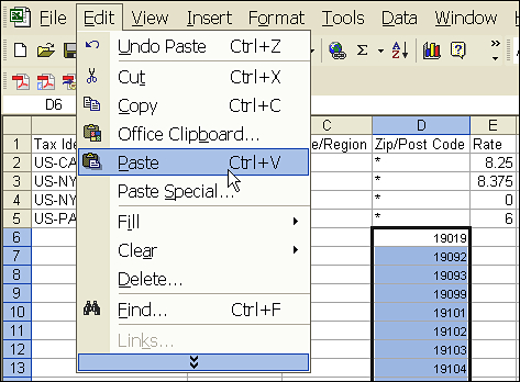 Adding the new Tax Rates and/or editing the existing ones