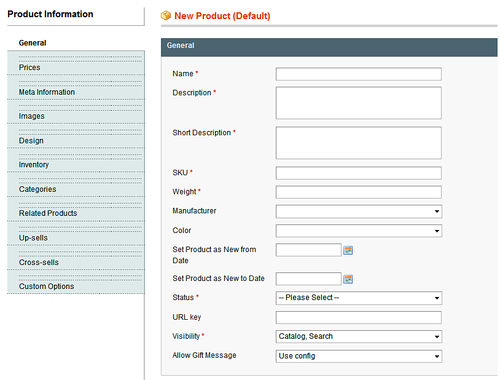 Time for action: Creating the Product and selecting an Attribute Set