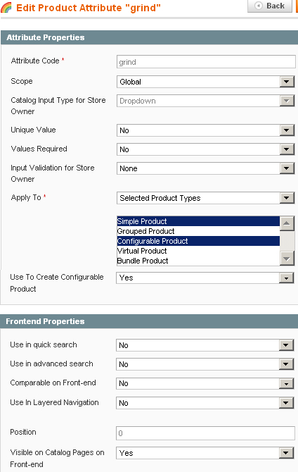 Time for action: Designating some Attributes as configurable