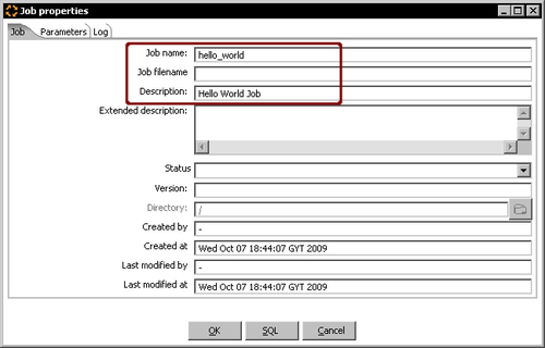 Time for action—creating a simple hello world job