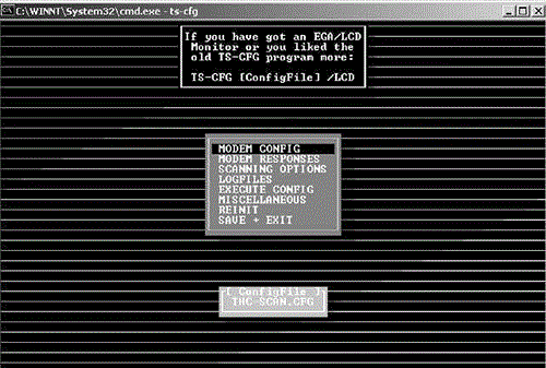 THC-Scan main configuration screen