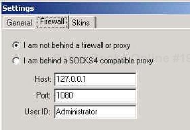 NetBus screen for firewall settings