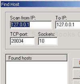 NetBus Find Host screen