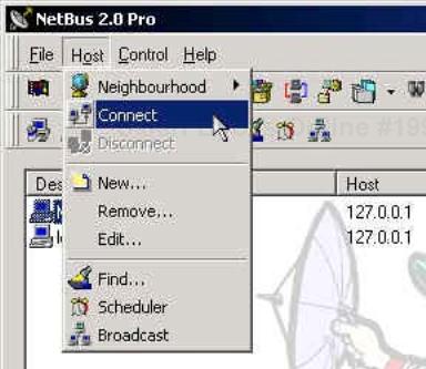 NetBus Host menu