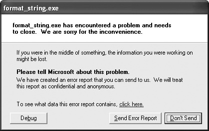 A Format_string.exe error message.