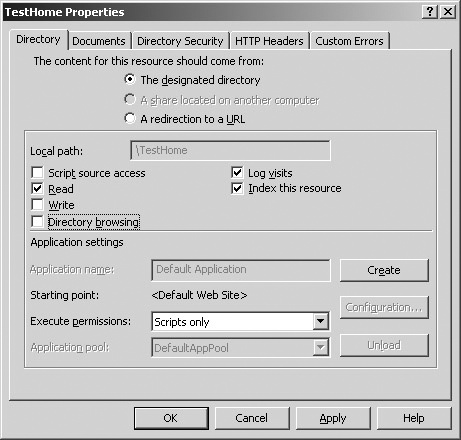 Configuring IIS to prohibit directory browsing.
