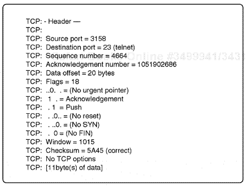 A TCP layer trace decode.