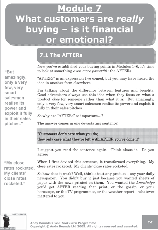 win that Pitch module 7, page 2. www.andybounds.com/winthatpitch