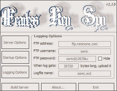 Configuring logging options in Fearless Keylogger