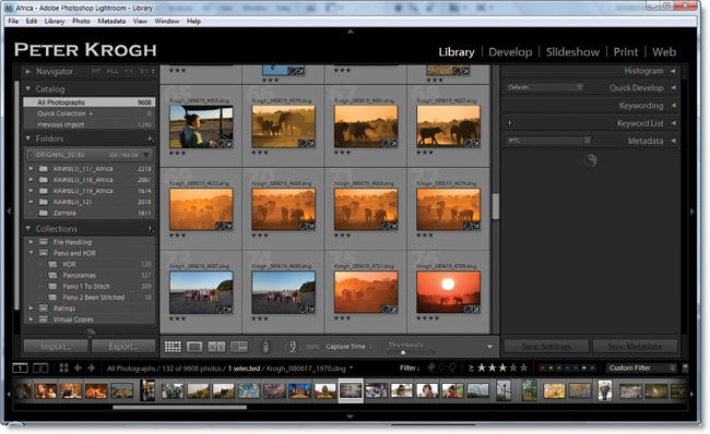 The Lightroom interface