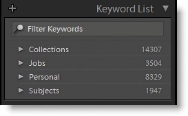 You can organize your keywords into hierarchies for easy navigation.