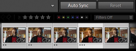 If you change Sync to Auto Sync, all work done on one image will be applied to other selected images.
