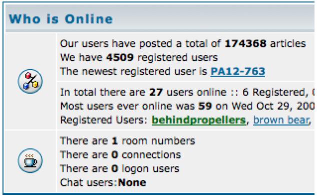 Extended chat functionality integrated into the phpbb forum software