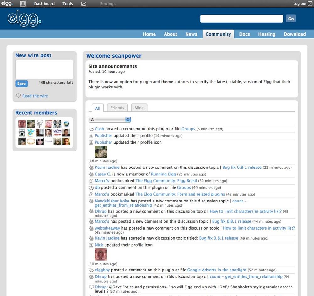 Elgg.org is an open source social network platform