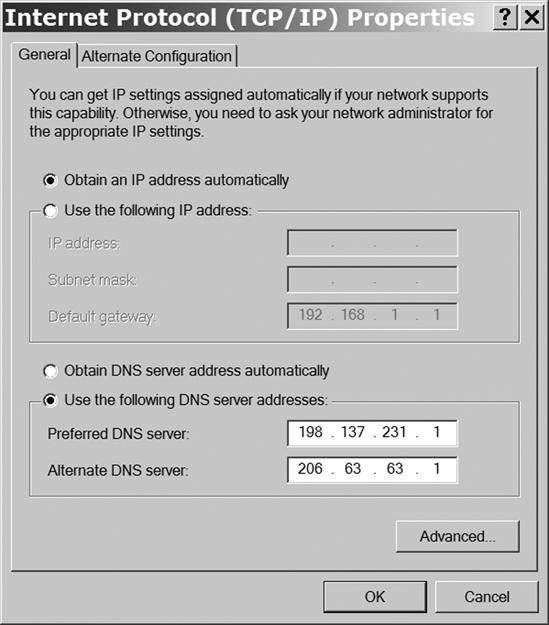 When the Obtain an IP address automatically option is active, Windows uses the network's DHCP server to set its IP address.