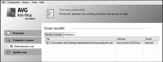 AVG detected our payload.